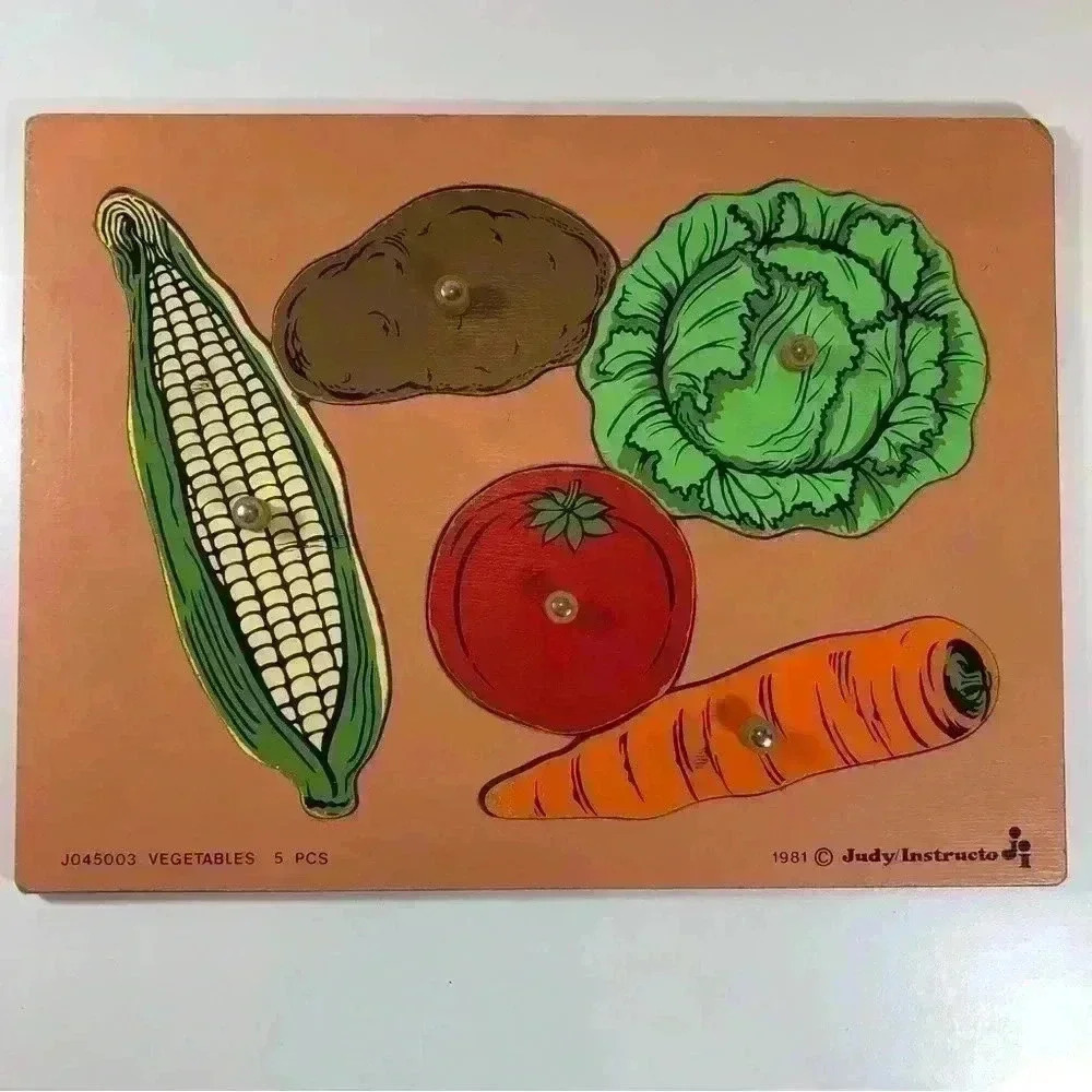 1981 classic Judy Instructo Vegetables puzzle board